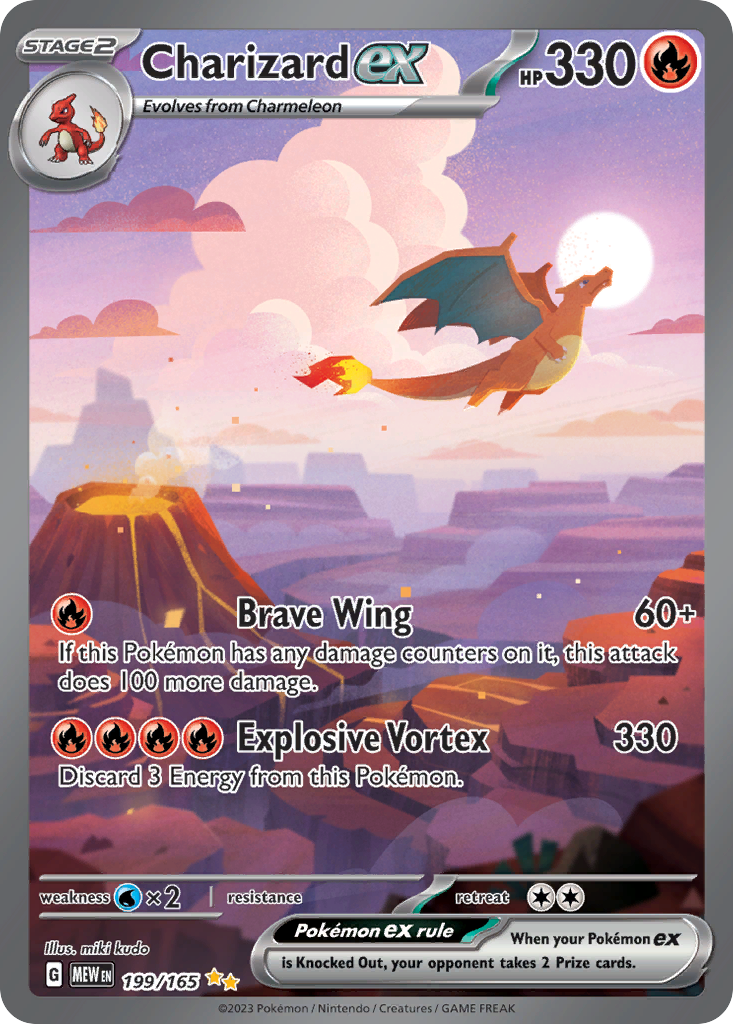 Carta real: Charizard ex · 151 199/165