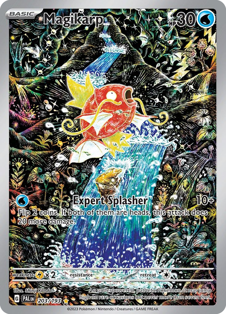 Carta real: Magikarp · Evoluciones en Paldea 203/193