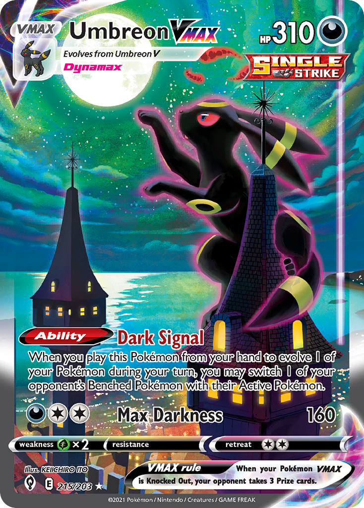 Carta real: Umbreon VMAX «Moonbreon» · 215/203